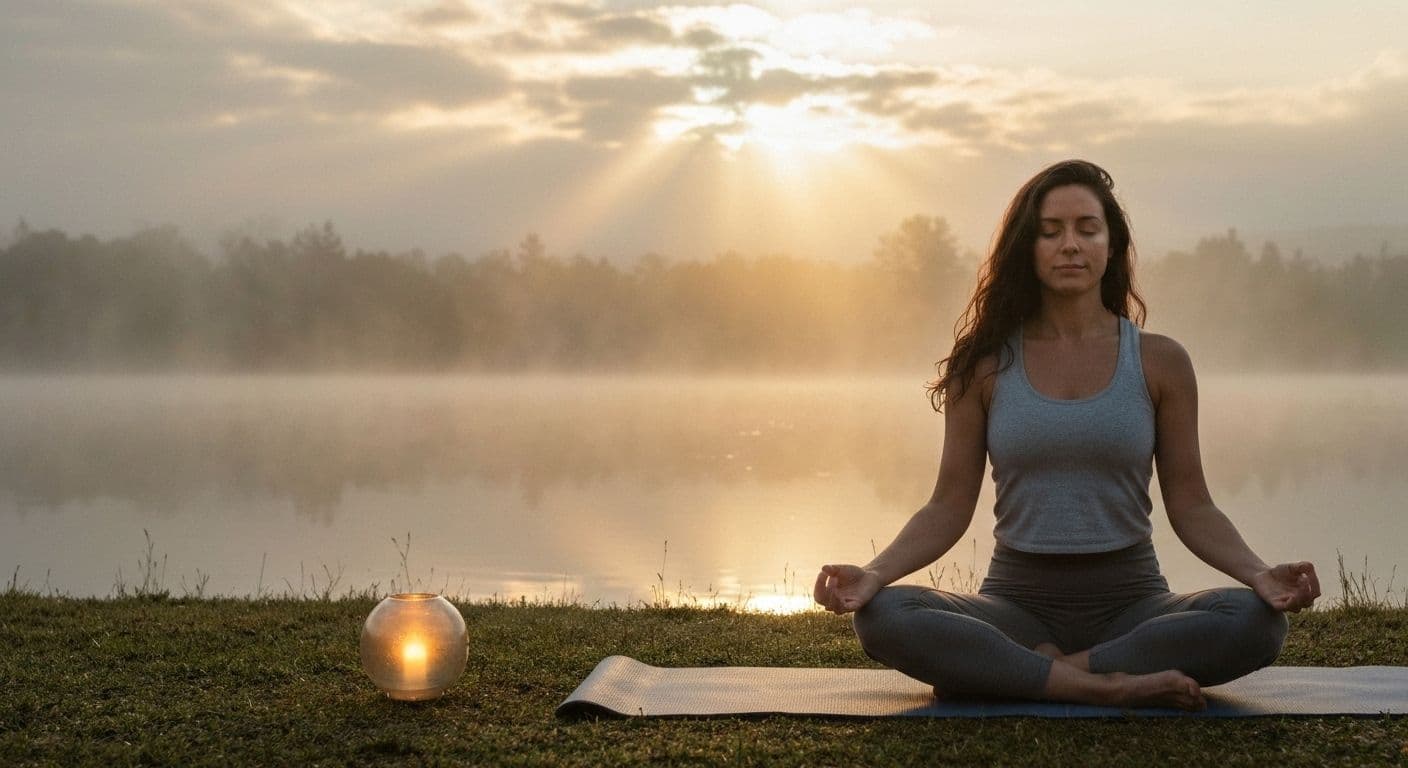 Person meditating peacefully while experiencing spiritual healing post breakup and emotional transformation