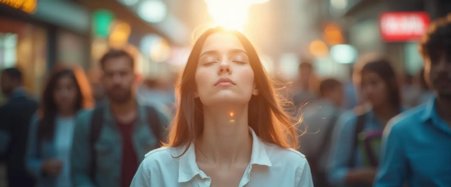 Woman practicing 3-minute mindfulness exercises at her desk for instant calm