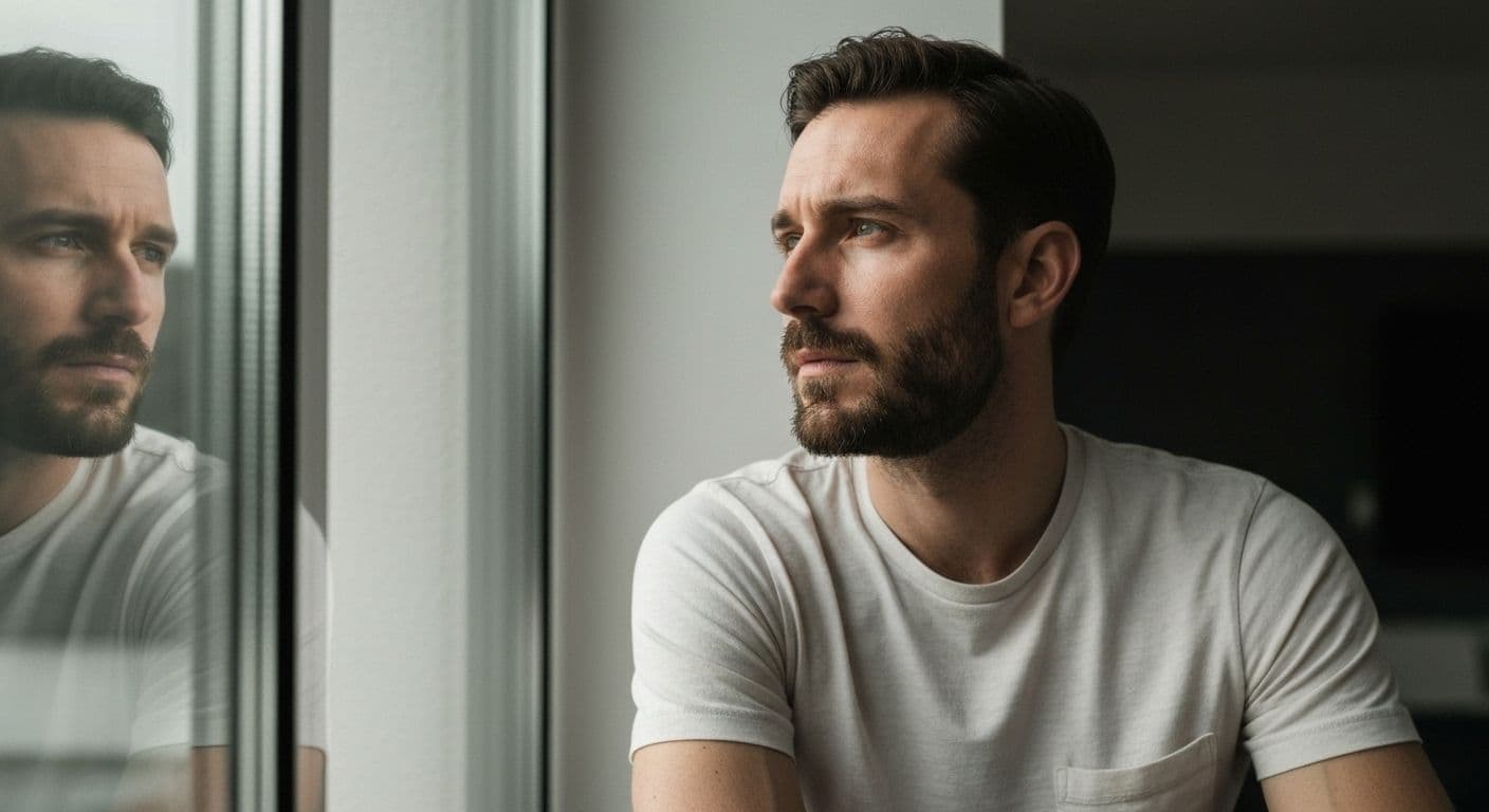 Man dealing with a breakup in a healthy way by acknowledging and processing his emotions