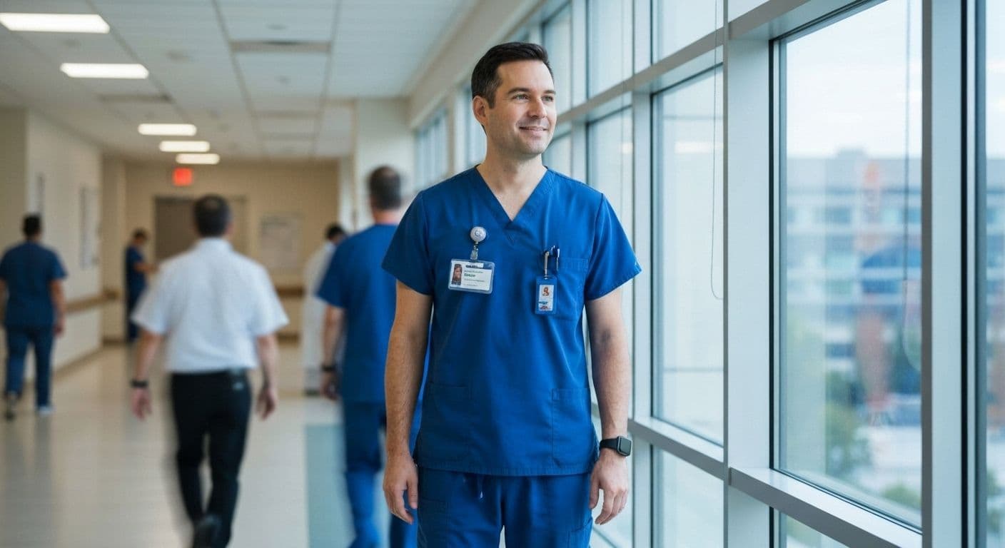 Nurse practicing self awareness techniques during shift to prevent burnout with examples of emotional check-ins