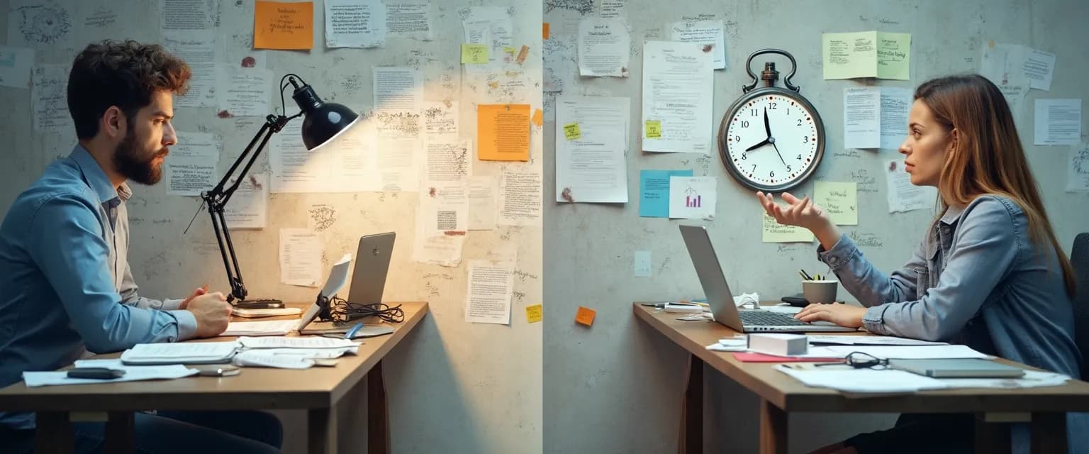 Person wondering why am I procrastinating so much while staring at an incomplete task