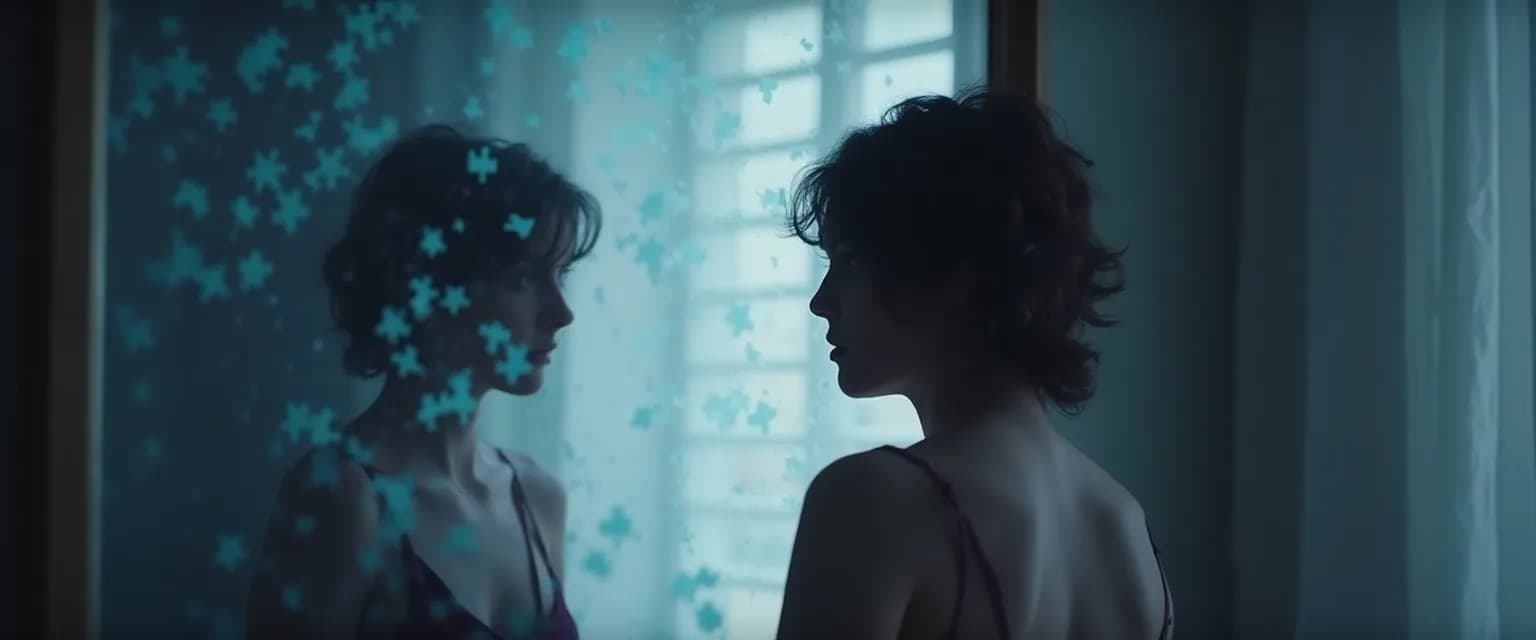 Person discovering deeper self awareness and self understanding by uncovering emotional blind spots