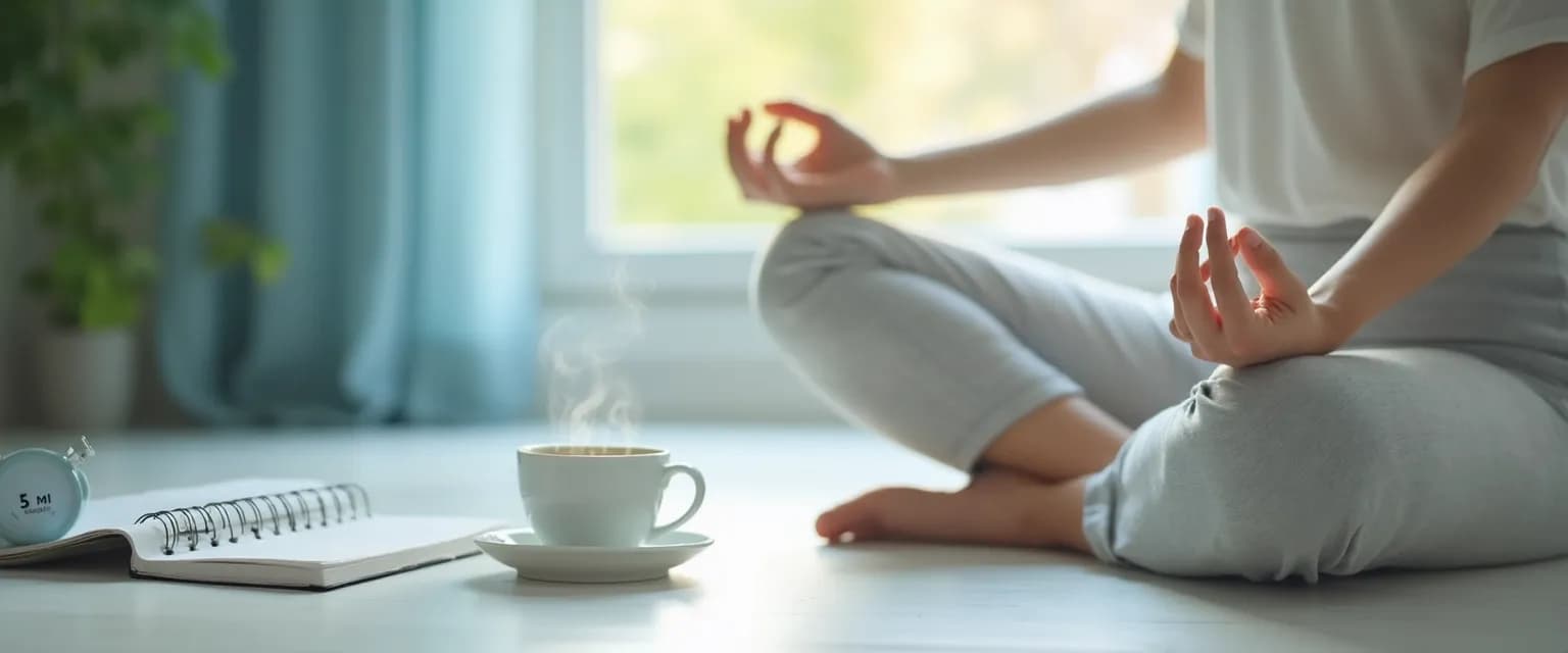 Person practicing 5-minute mind mastery ritual for emotional control and mental clarity