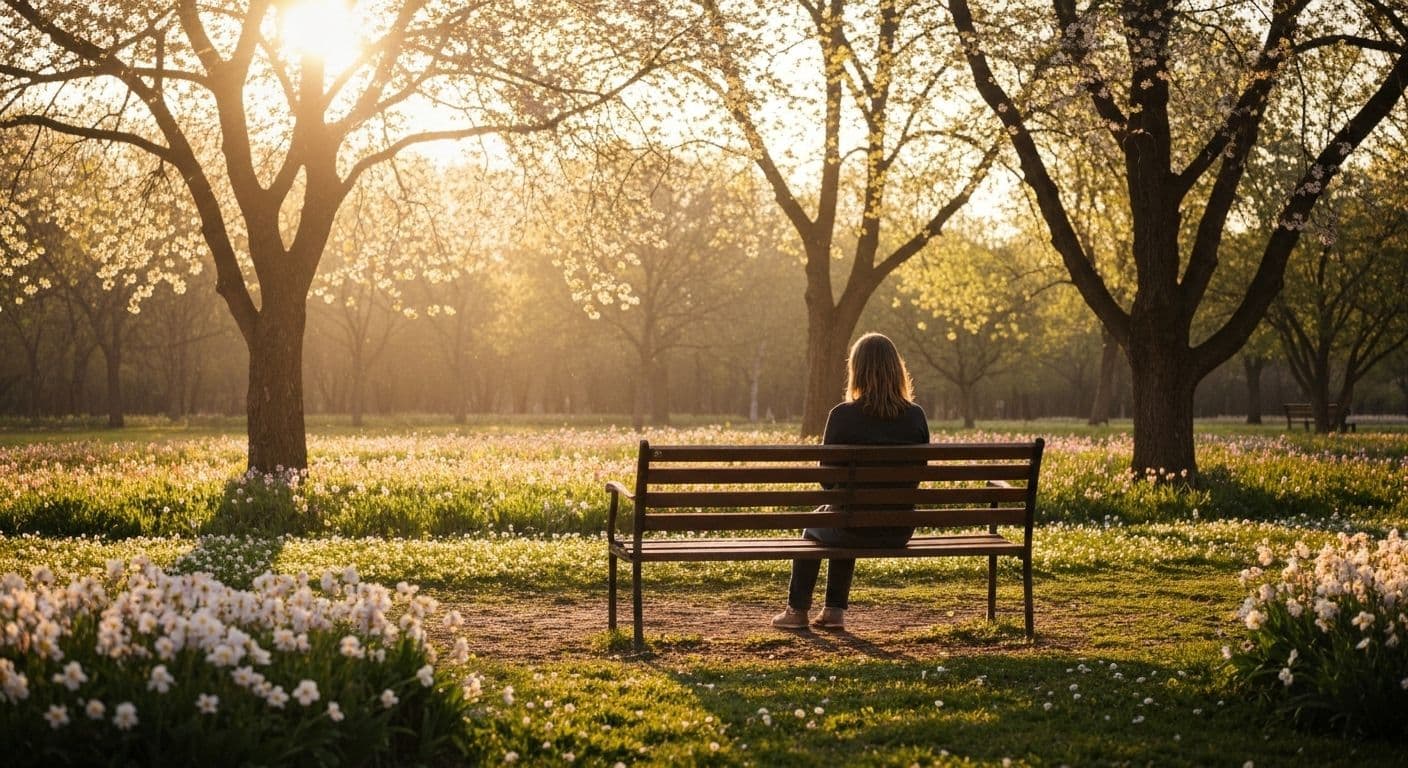 Person peacefully reflecting alone, symbolizing the journey of finding love again after heartbreak through intentional solo time