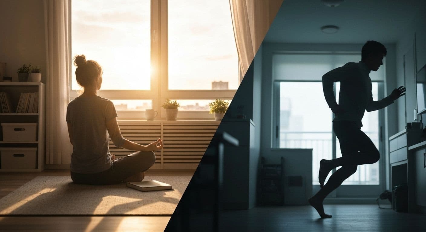 Person practicing morning routine to build strong mindset and mental toughness for the day