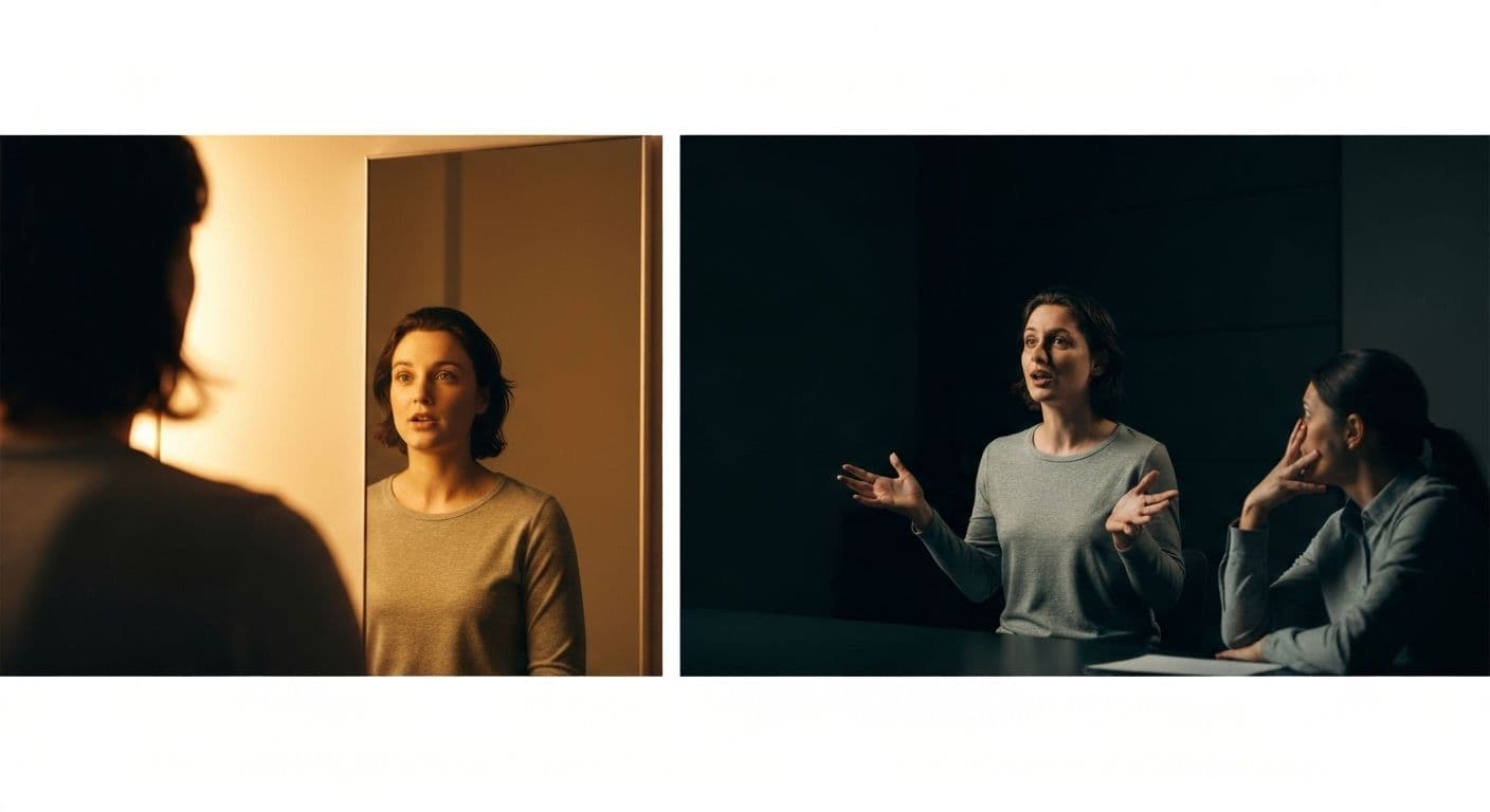 Person in conversation demonstrating balance between self awareness and social awareness through attentive listening