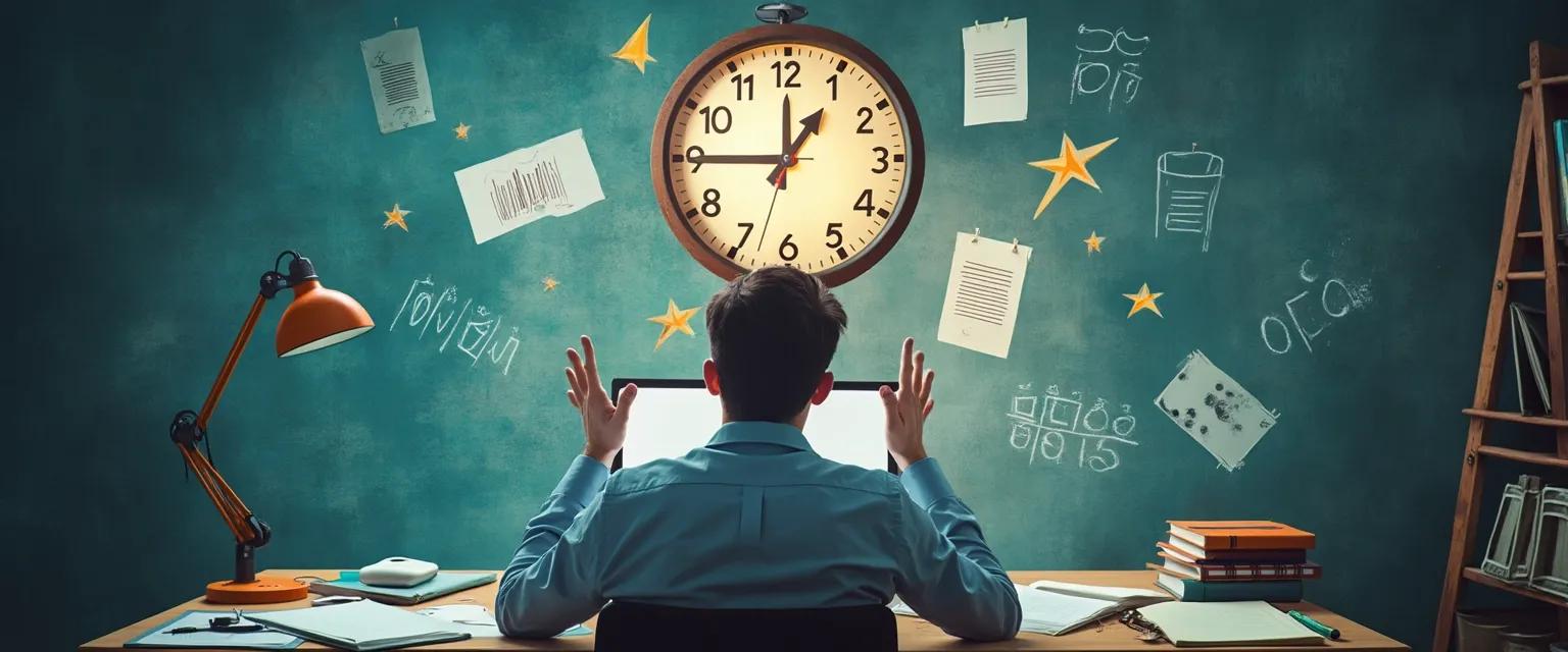 Person overcoming procrastination during learning curves with step-by-step approach