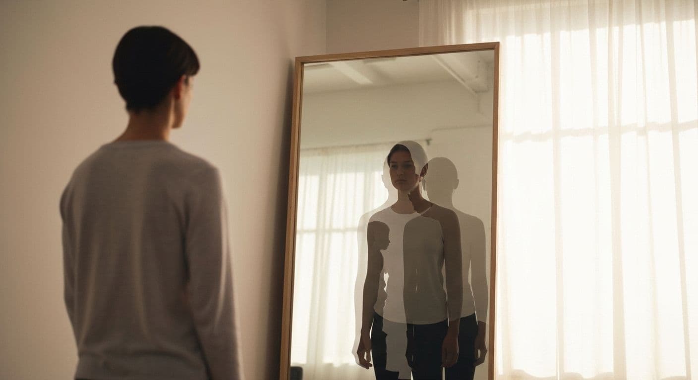 Person practicing self awareness for personal development through active movement and mindful observation techniques