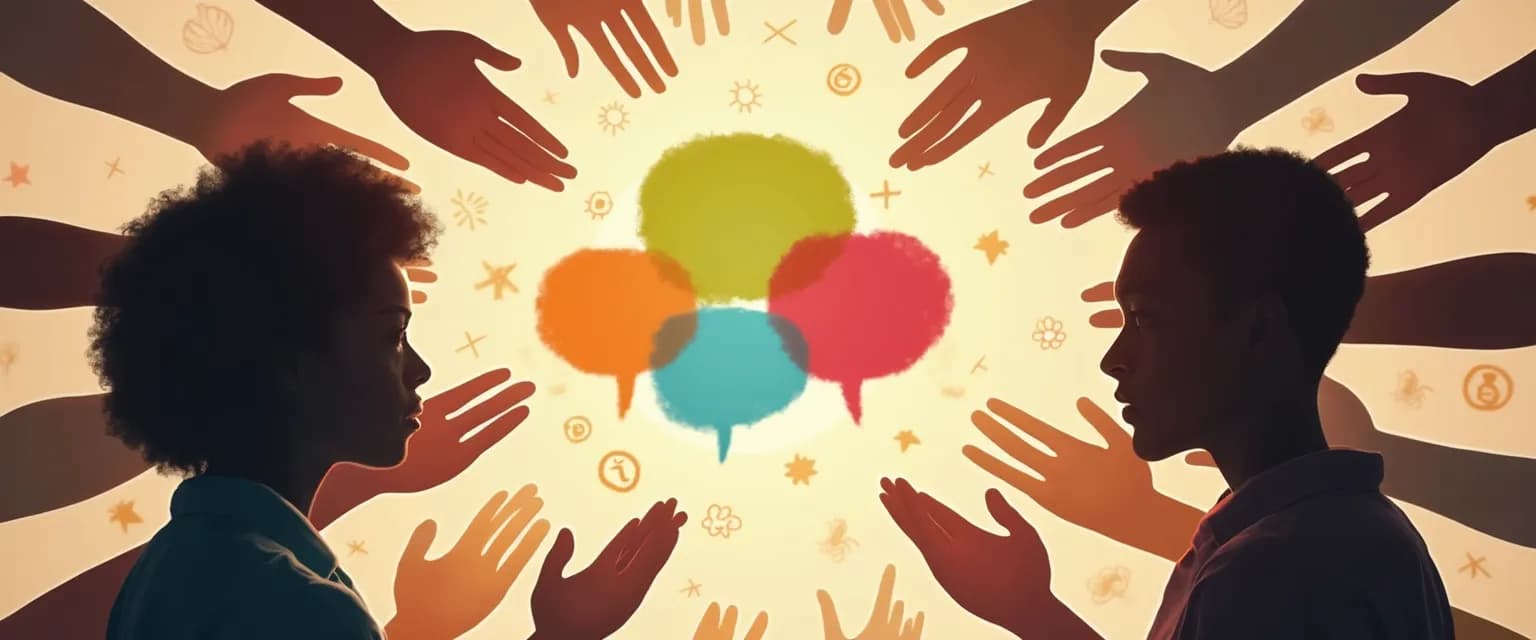 Couple using communication strategies to reduce anxiety in cross-cultural relationship