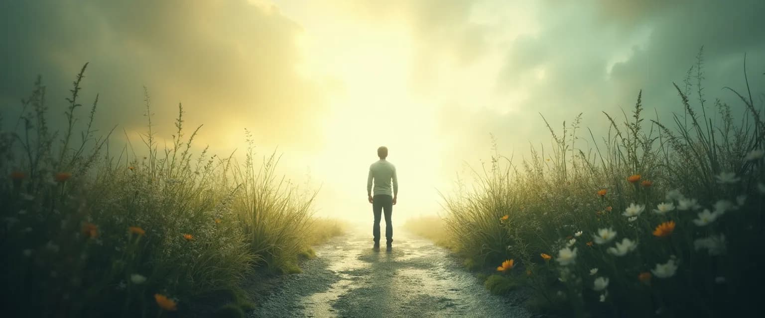 Person practicing self compassion and resilience techniques with calm expression