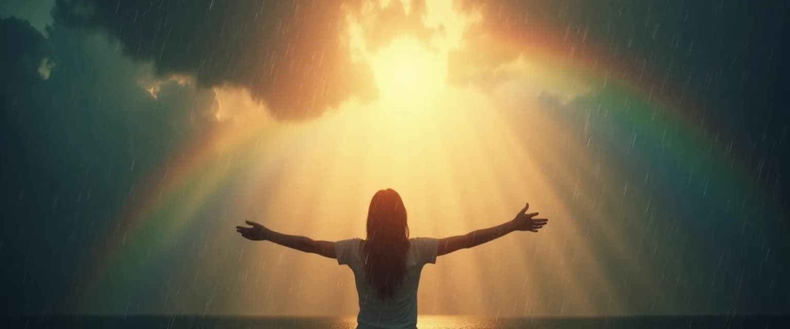 Person experiencing good grief as a pathway to personal growth and transformation