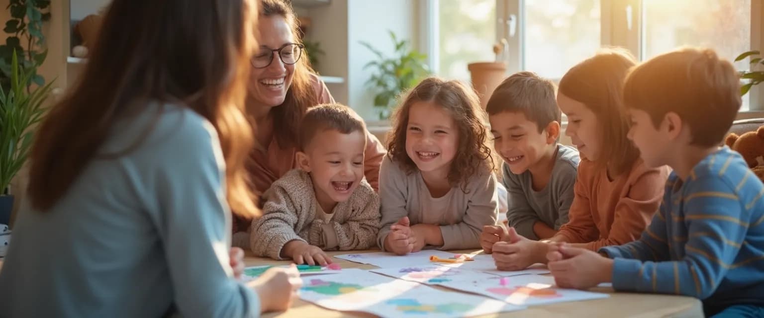 Children participating in healing activities at a GriefShare support group session