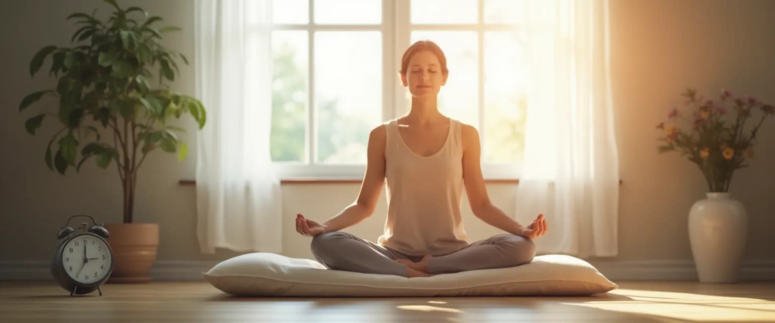 Person practicing mindfulness cognitive therapy techniques in a comfortable setting