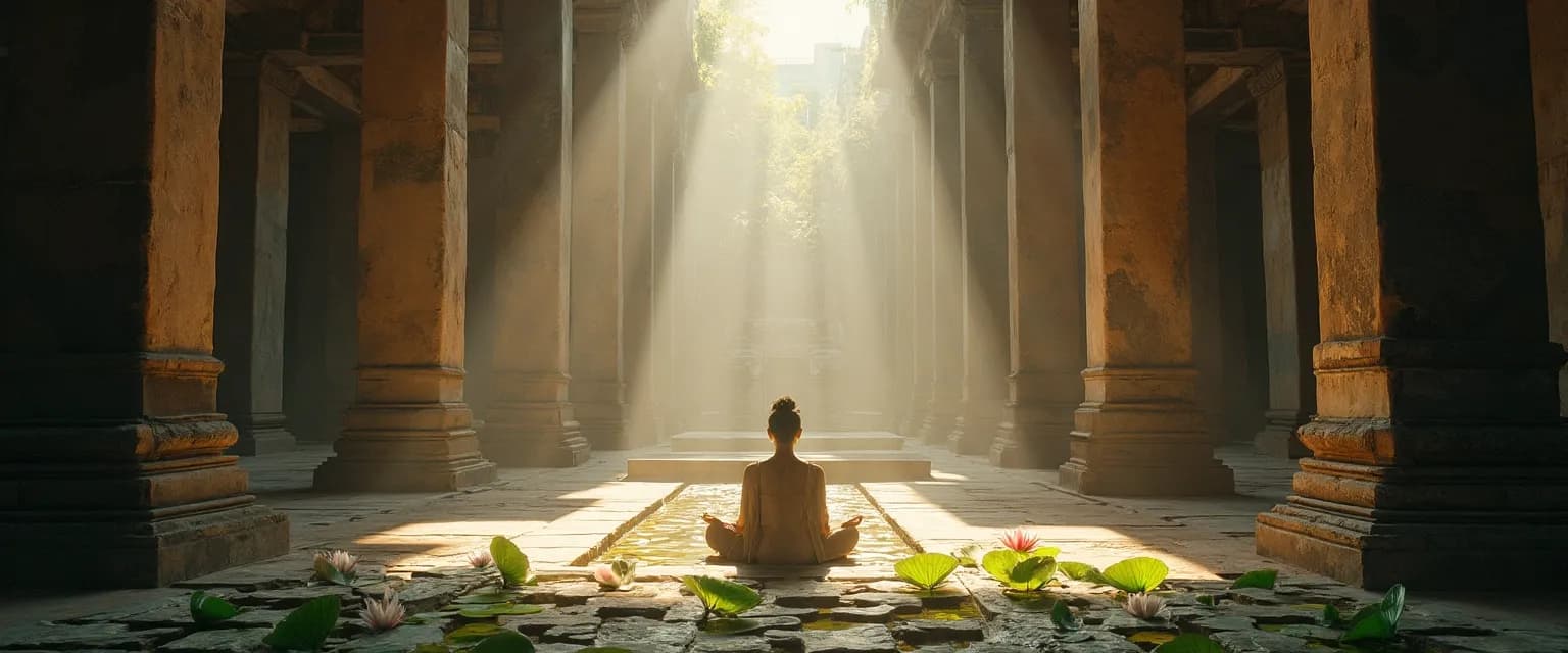 Ancient scroll depicting the happiness hypothesis principles for transforming modern lives