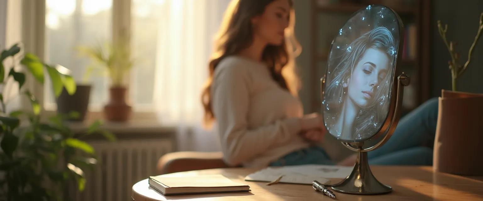 Person practicing 5-minute daily reflections for self awareness and self development