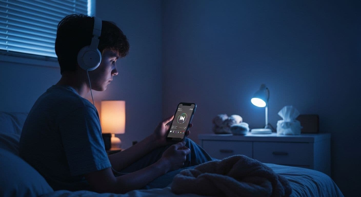 Person using phone showing TikTok breakup recovery content with uplifting messages instead of sad playlists