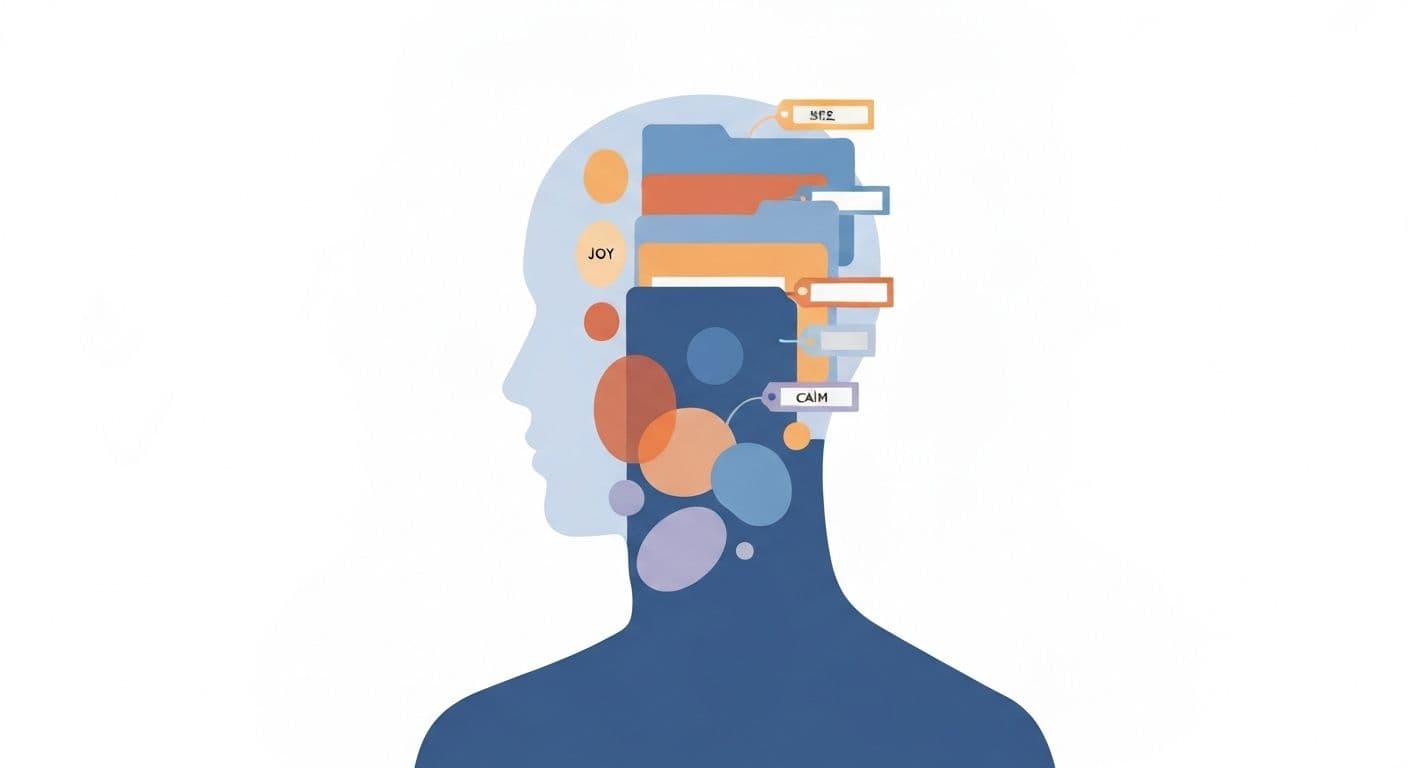 Person practicing self awareness emotions through daily emotional check-in and decision-making reflection