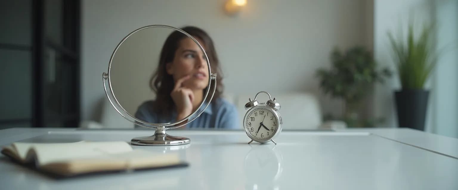 Professional completing a leadership self-awareness assessment worksheet