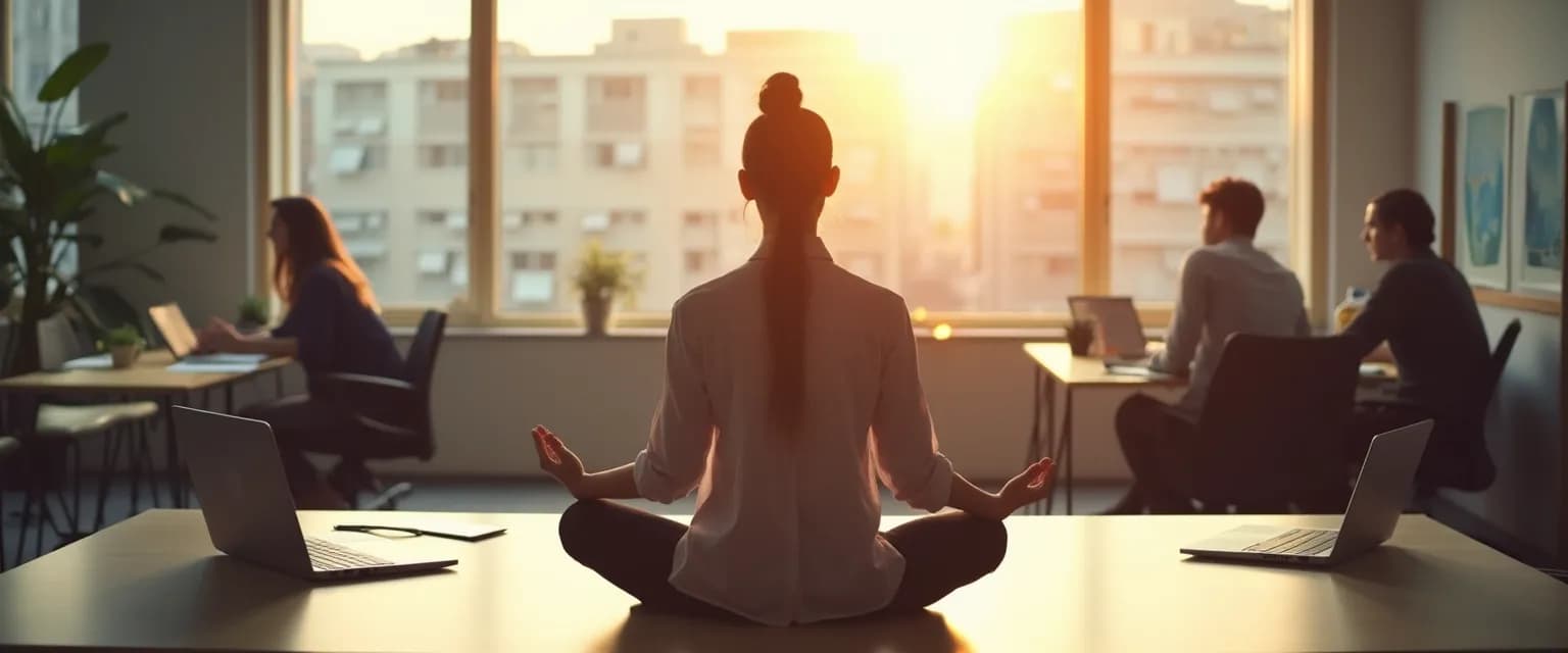 Professional leader practicing self-awareness techniques for professional development