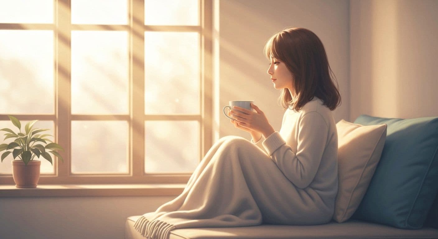 Person practicing self-love and self-compassion after ending a relationship, showing emotional healing and personal growth