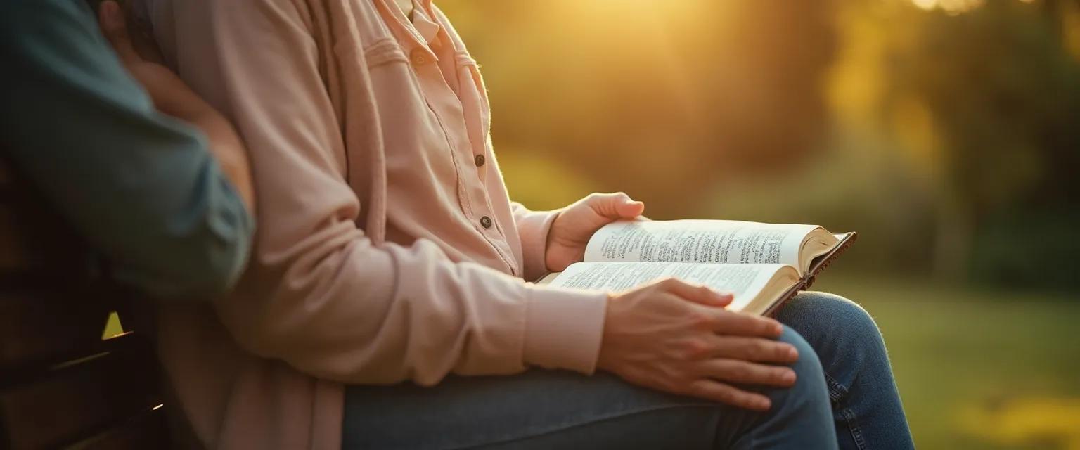 Person sharing Christian words of comfort for the bereaved with compassion