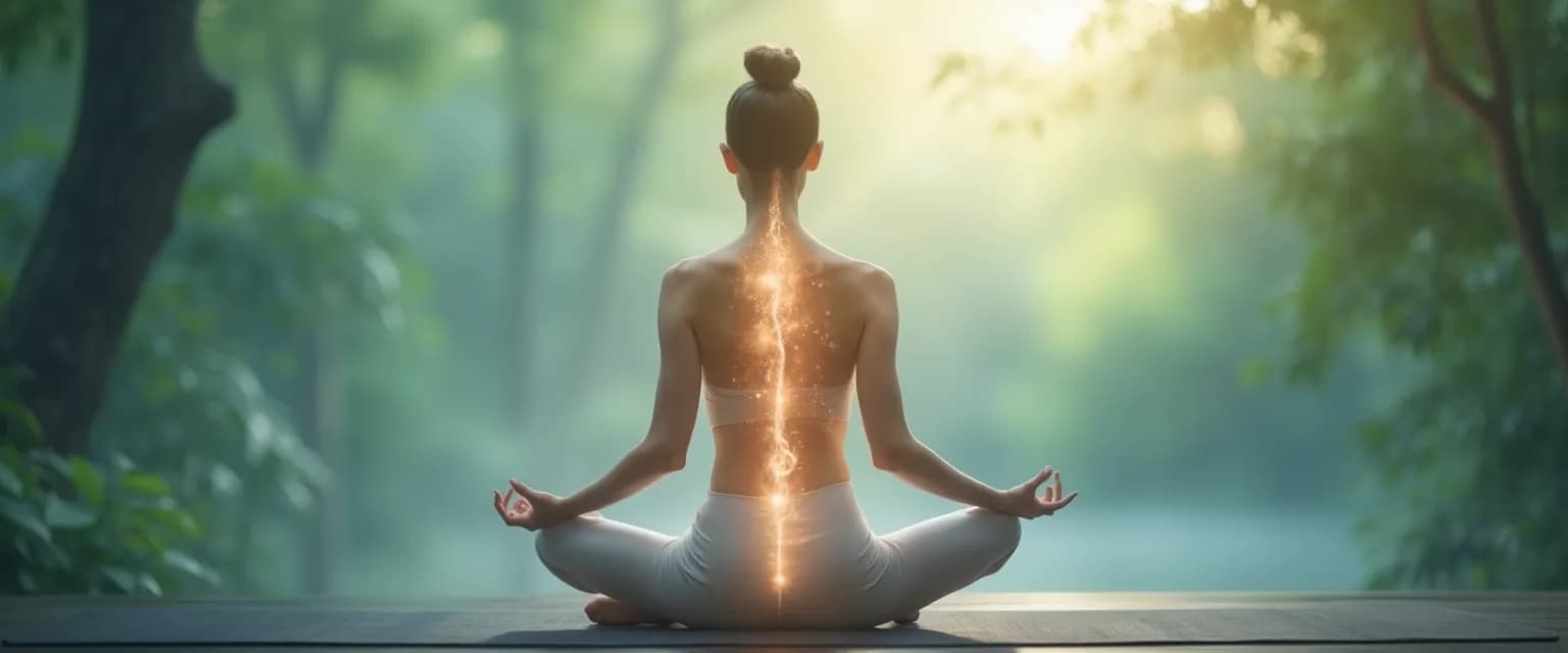 Person practicing body self-awareness through mindful movement exercise