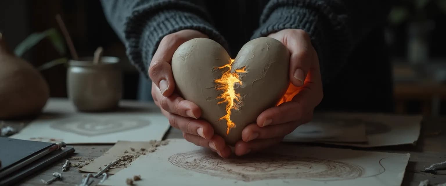 Person expressing why do we grieve through creative artwork showing transformation of pain