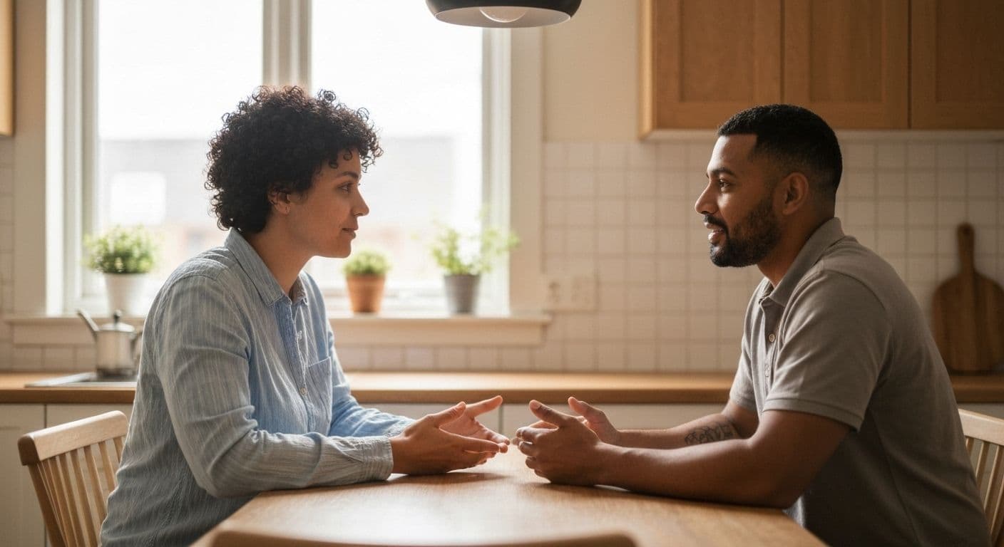 Couple having clear conversation demonstrating self awareness and relationships communication skills