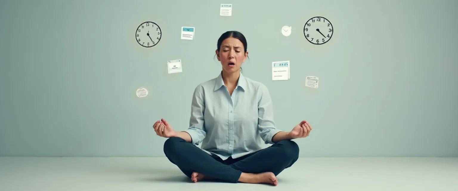 Person taking a break from mindfulness practice and engaging in alternative wellness activities
