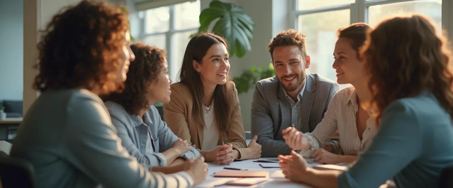 Colleagues using emotional intelligence techniques to improve team communication and performance