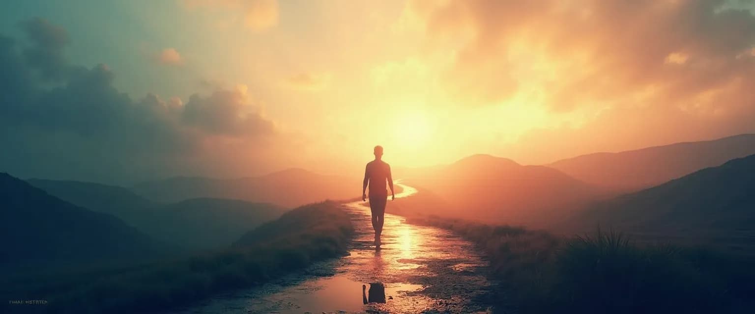 Person shifting between different states of mind to navigate life challenges