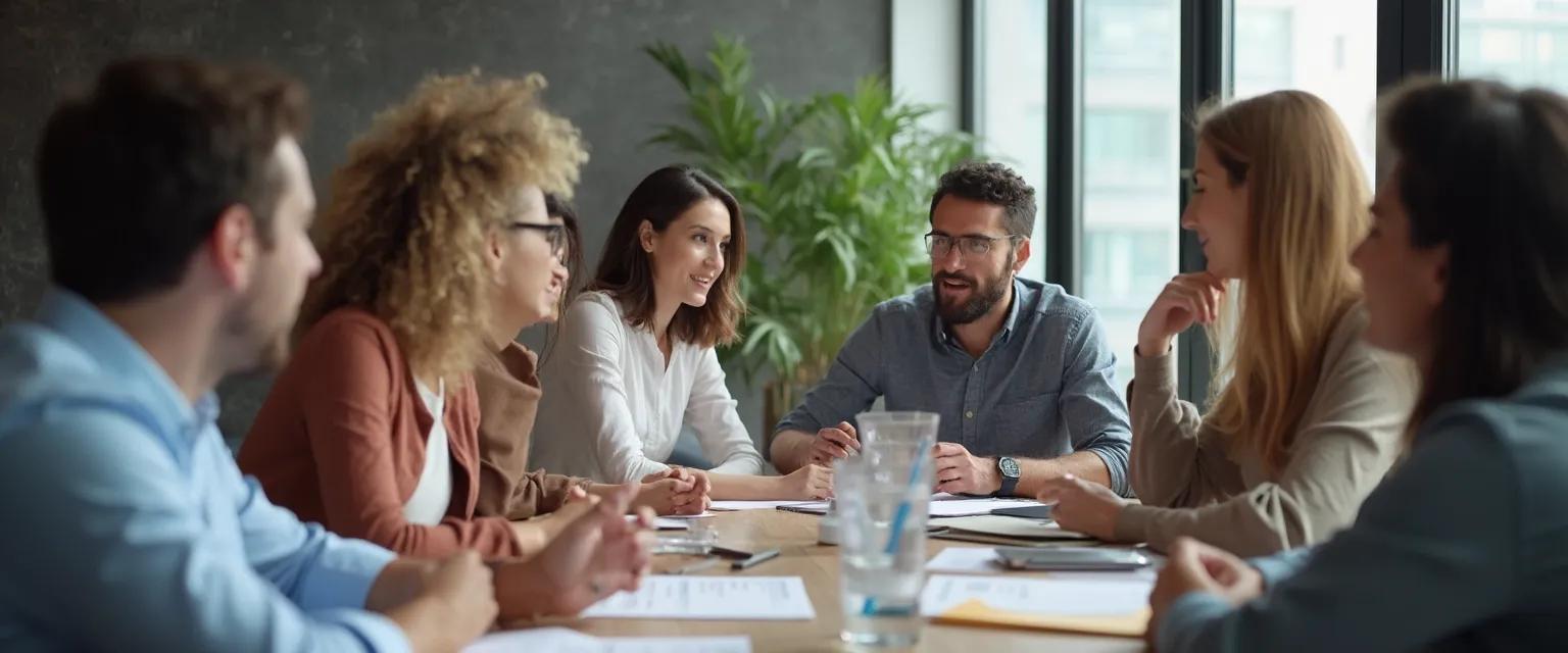 Professionals using workplace EQ strategies for better team communication