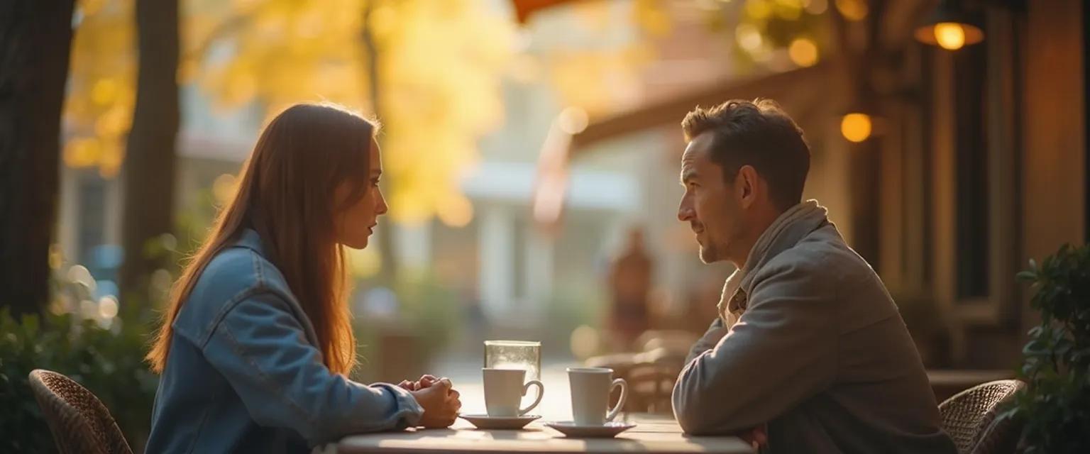 Person smiling nervously before a first date after experiencing love, dates and heartbreaks