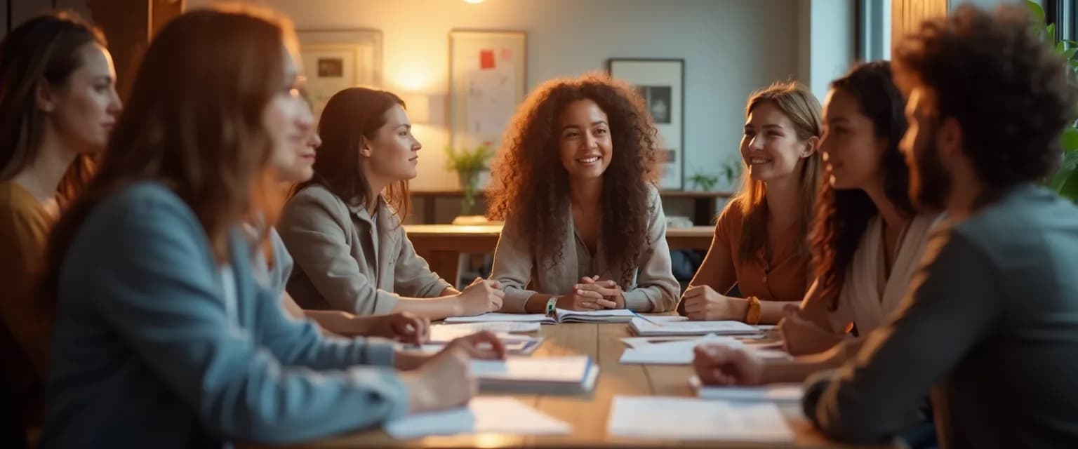 Professional instructor leading emotional intelligence training near me with engaged participants