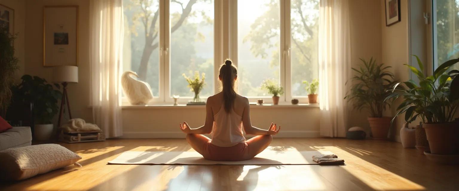 Peaceful home Re:Mind Studio meditation space with minimal equipment