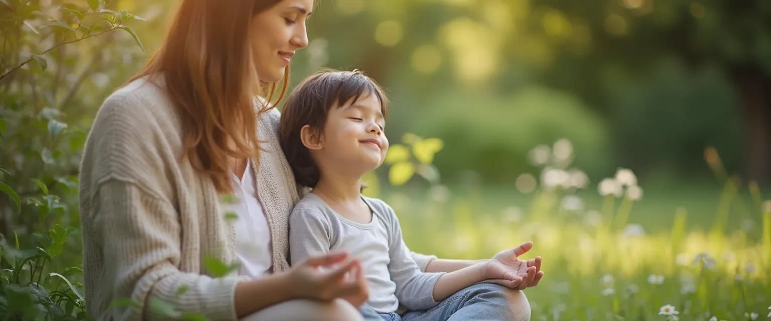 Parent and child practicing mindfulness techniques for ADHD management