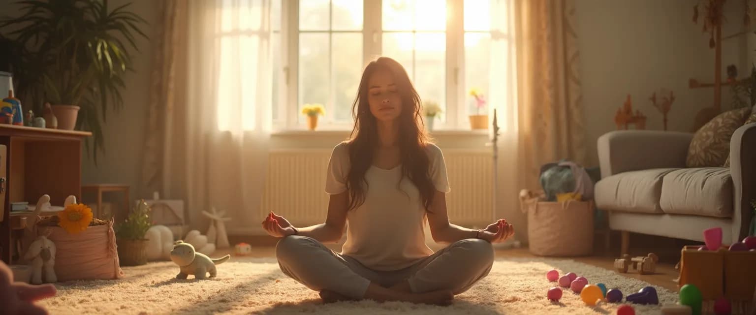 Parent practicing Palouse mindfulness while engaging with child during daily routine