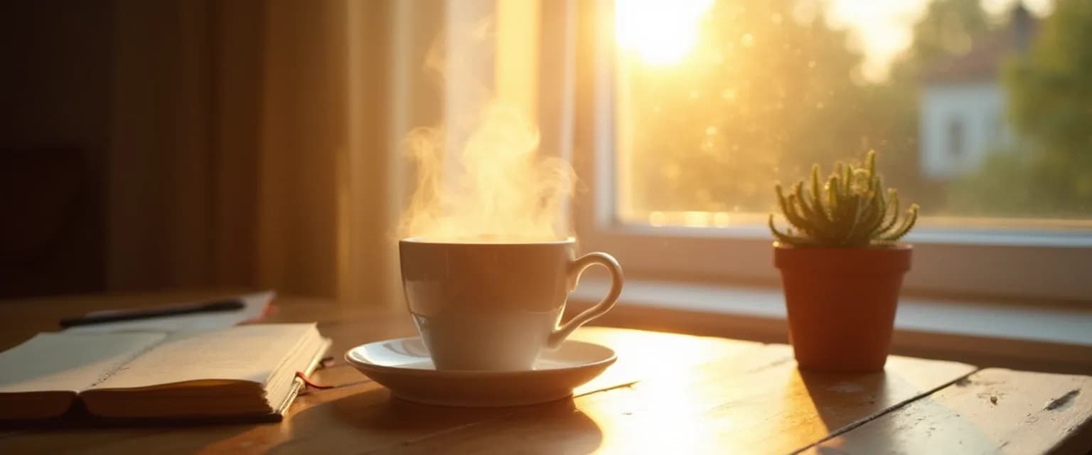 Person practicing morning routines for a peaceful mind before work