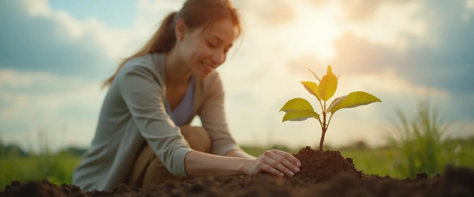 Person practicing mindfulness techniques to manage anxiety during climate change