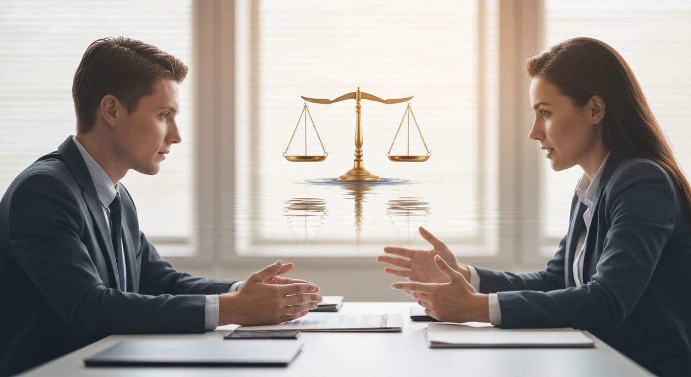 Professional practicing self awareness in conflict management during workplace discussion