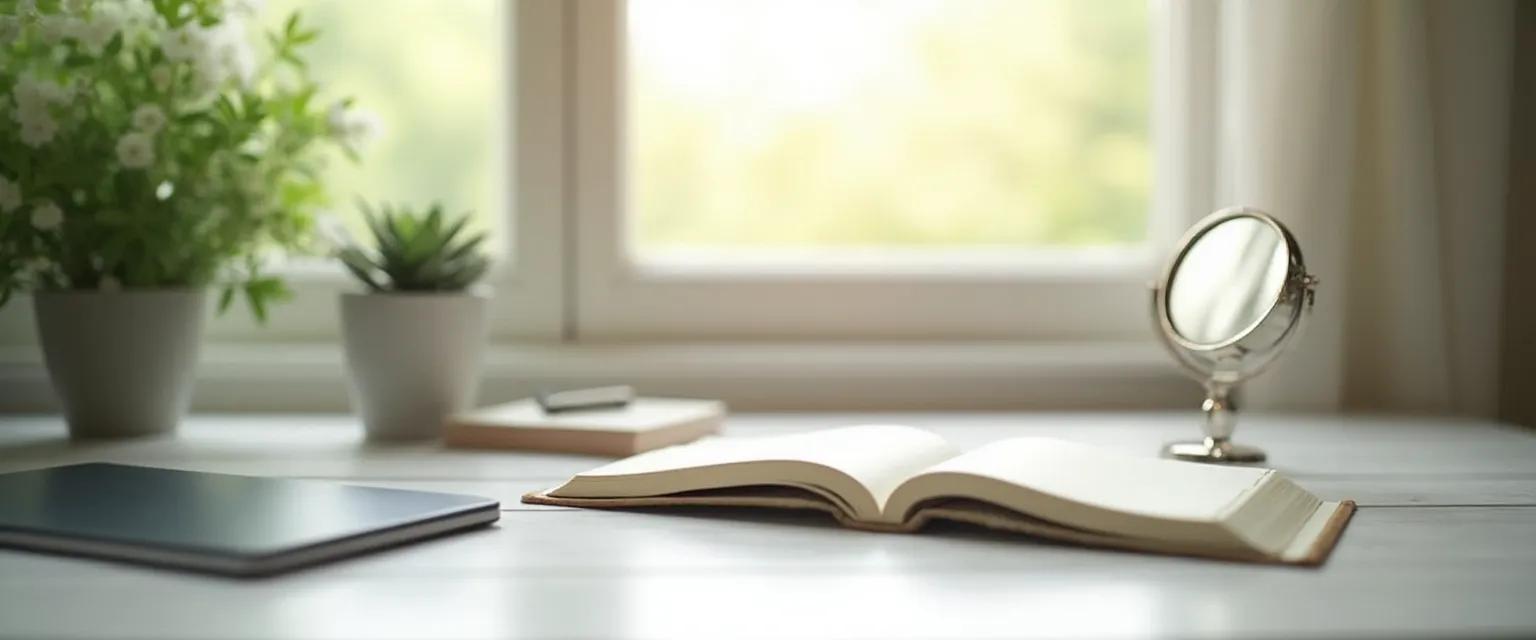 Manager practicing self awareness and leadership techniques at their desk