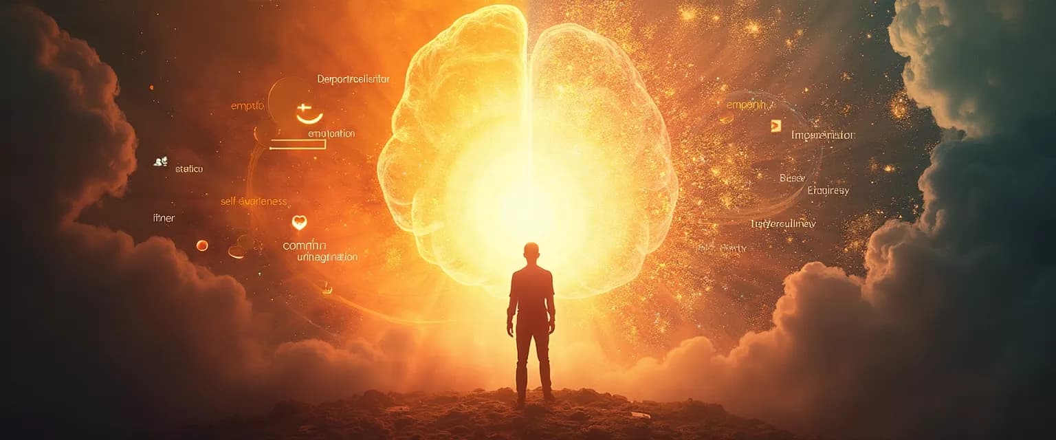 Manager using EQ and leadership strategies to inspire team during meeting