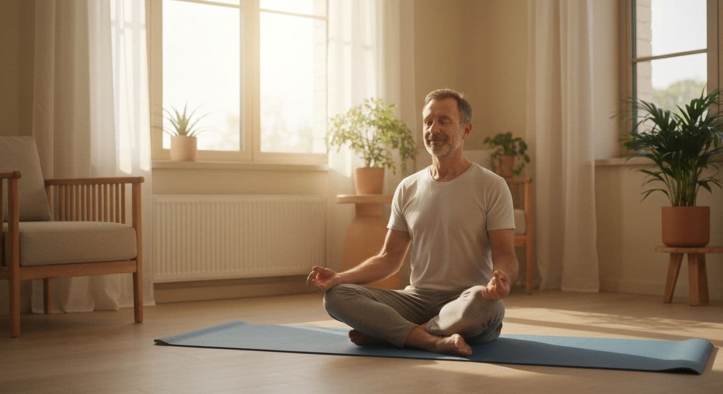 Person practicing daily mindfulness and mental health techniques in a calm morning setting