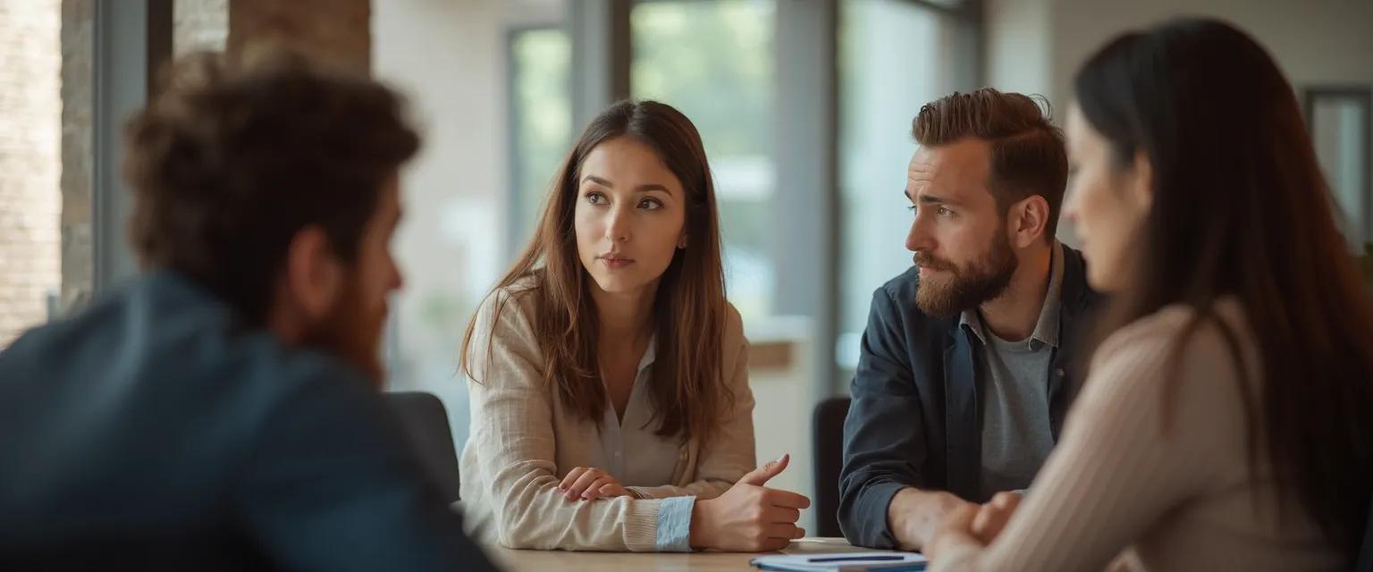 Manager demonstrating the importance of emotional intelligence at work during team conflict resolution