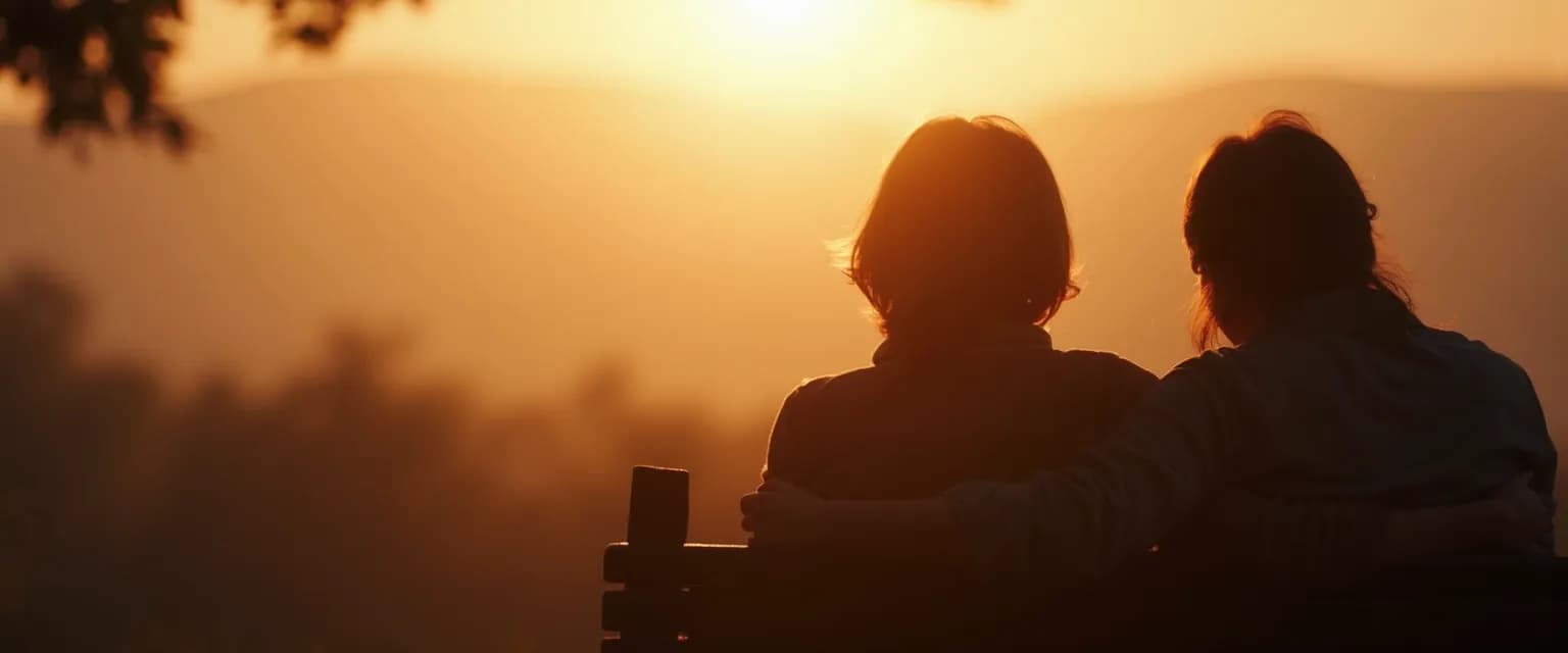 Friend providing silent support to someone who lost a loved one