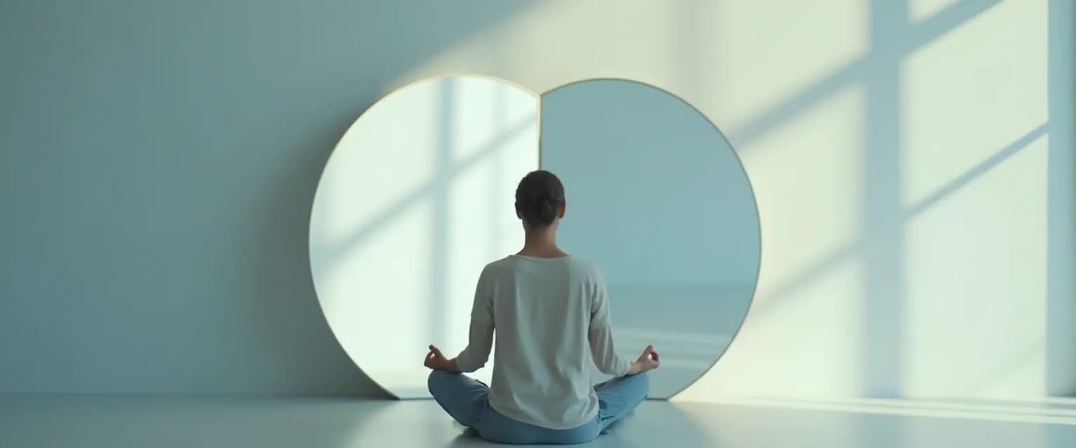 Person practicing balanced self awareness and intelligence techniques