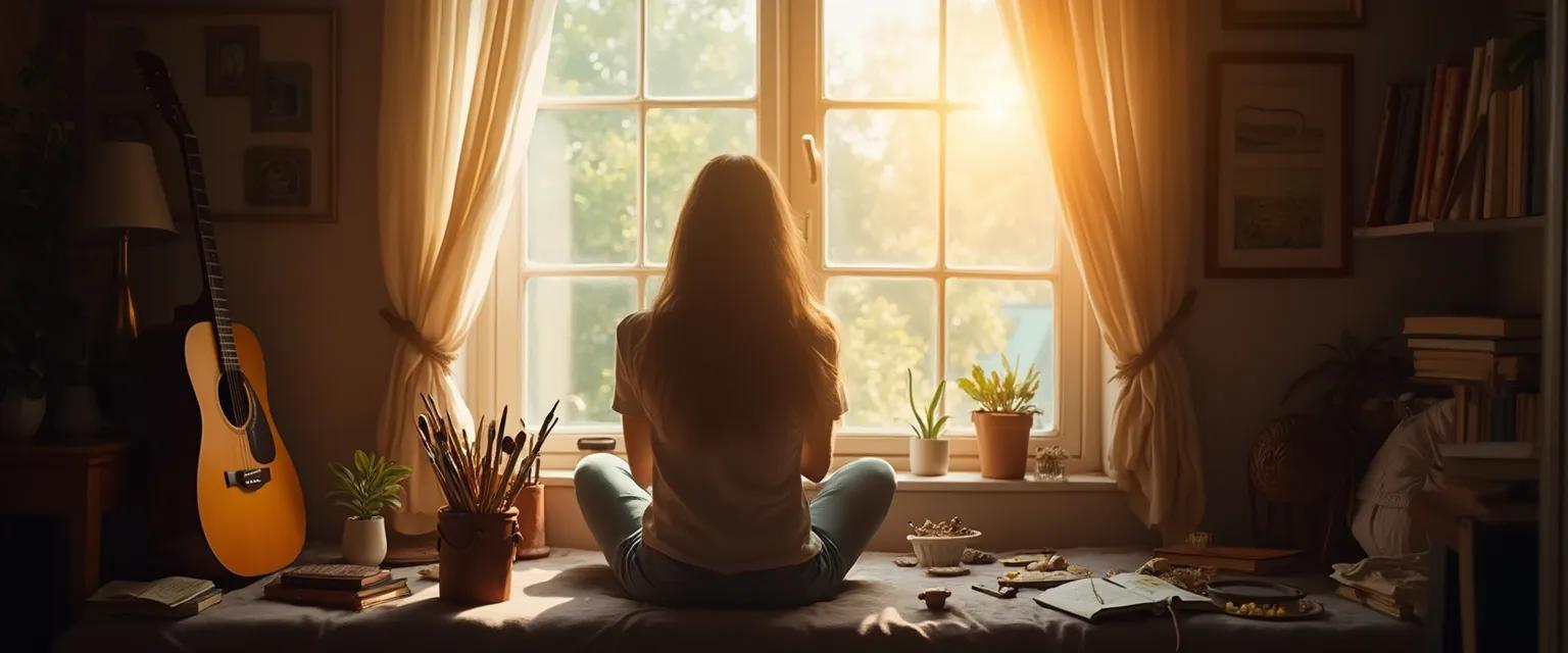 Person rediscovering their favorite hobby after my first heartbreak experience