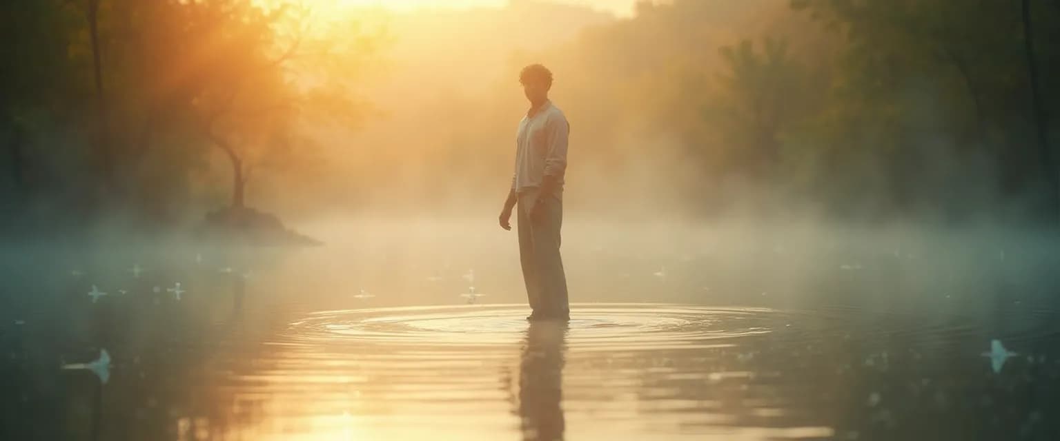 Person practicing humility and self-awareness while maintaining healthy self-worth