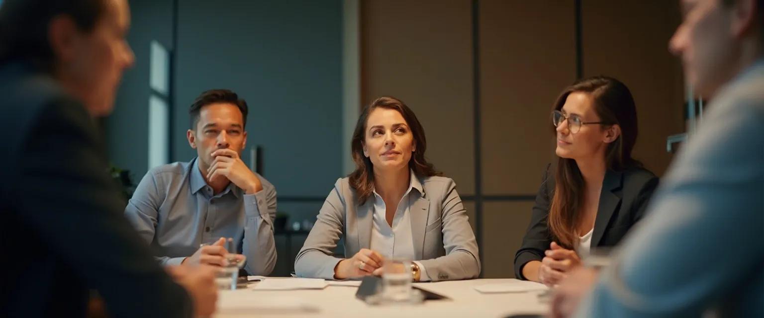 Professional using introvert awareness strengths effectively in team meeting setting