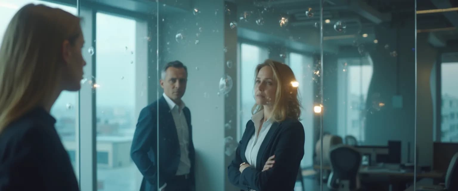 Professional practicing self-awareness examples at work during a meeting transition